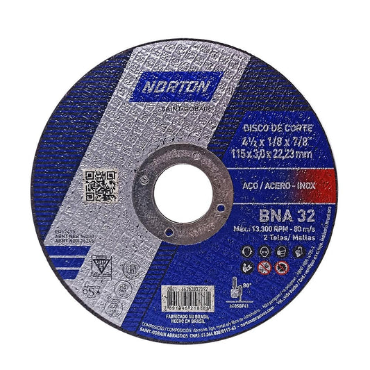 DISCO CORTE METAL 4 1/2" X 1/8" X 7/8"  NORTON"
