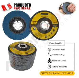 DISCO PULIFAN 4 1/2" X #120 "EUROTOOLS"