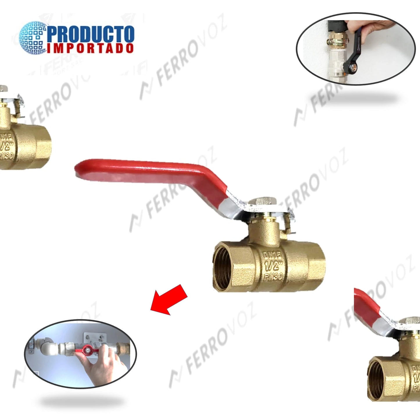 LLAVE PASO BRONCE IMPORTADO 1/2"  156gr