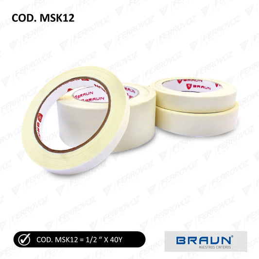 CINTA MASKING TAPE 1/2" X 30 y