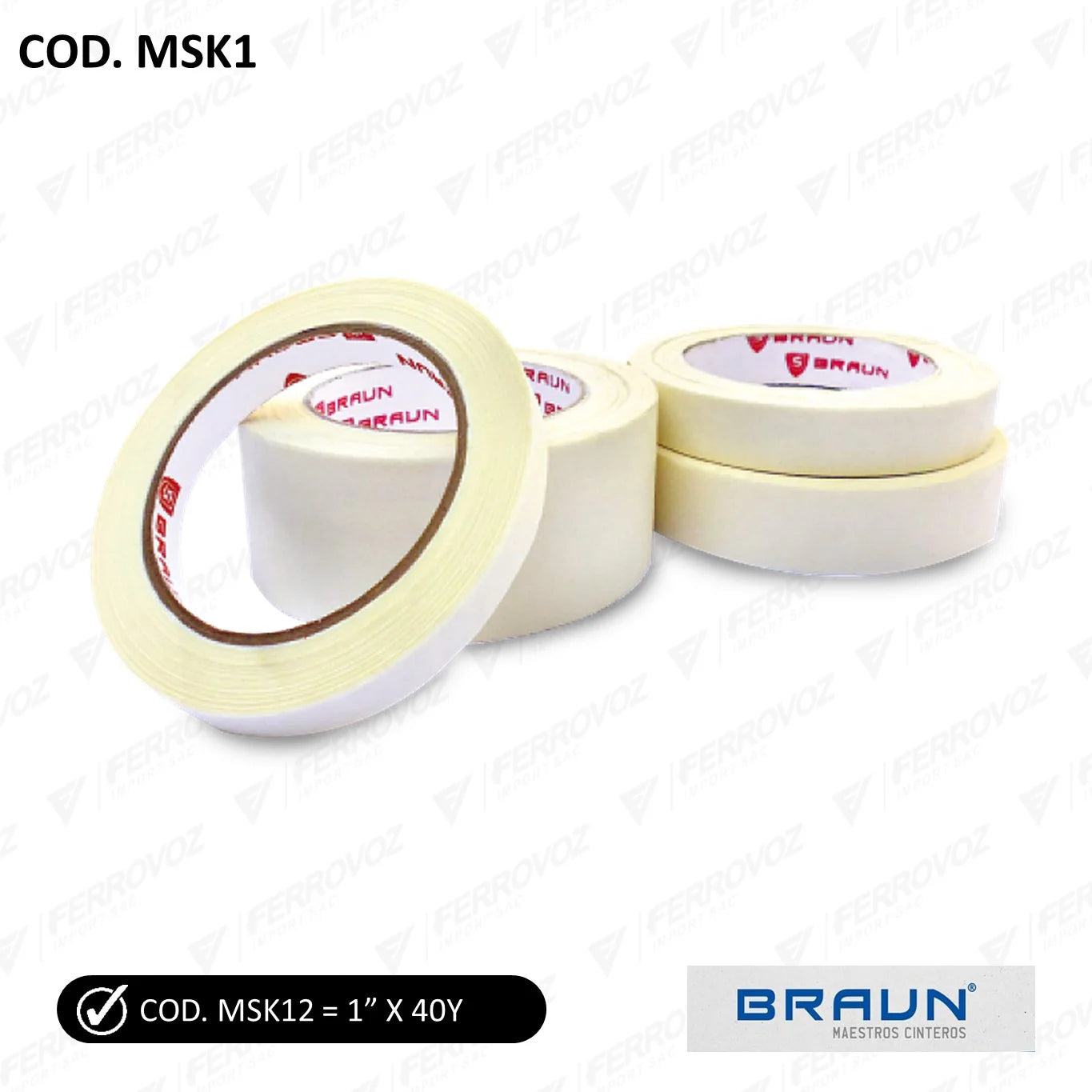 CINTA MASKING TAPE 1" x 30 y