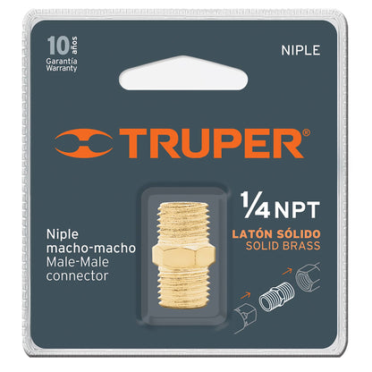 NIPLE BRONCE 1/4" "TRUPER"