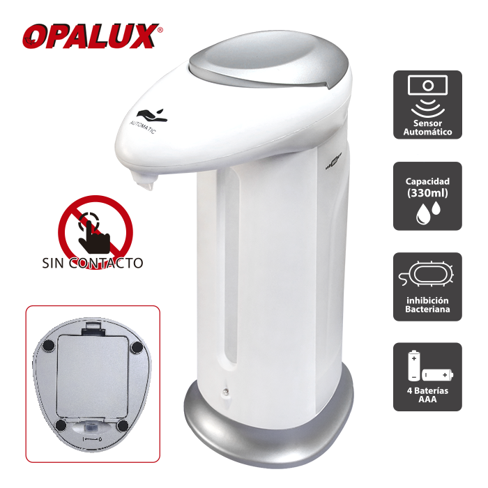 DISPENSADOR AUTOMATICO CON SENSOR 330ml "OPALUX"