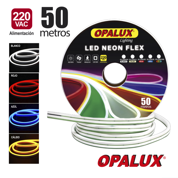 ROLLO LUZ NEON 220V BLANCO “OPALUX”