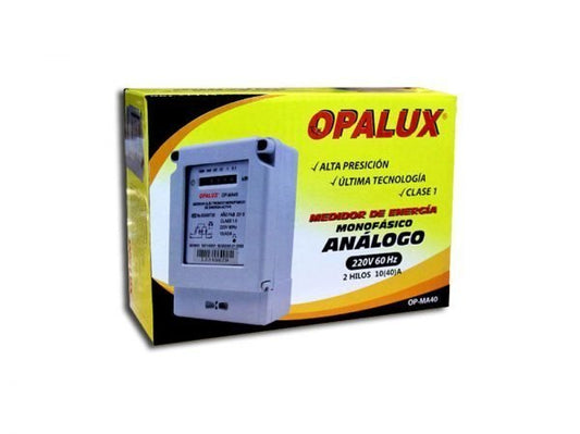 MEDID0R ENERGÍA MONOFÁSICO ANALOGICO 220V "OPALUX"