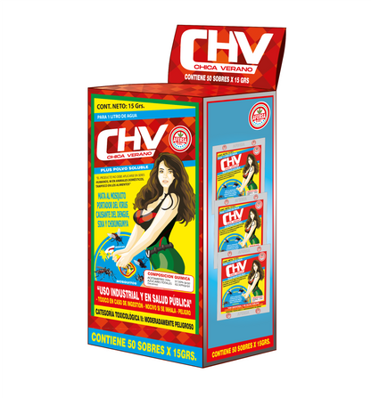CAJA MOSQUICIDA POLVO SOLUBLE MOSCAS 13 GR "CHICA VERANO" (50 UND DE SOBRES)