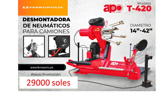 DESENLLANTADORA P/CAMION/BUS TRACTOR ELECTROHIDRAULICA ARO 14"-42" 3F 220V  MODELO t - 420 " APO "