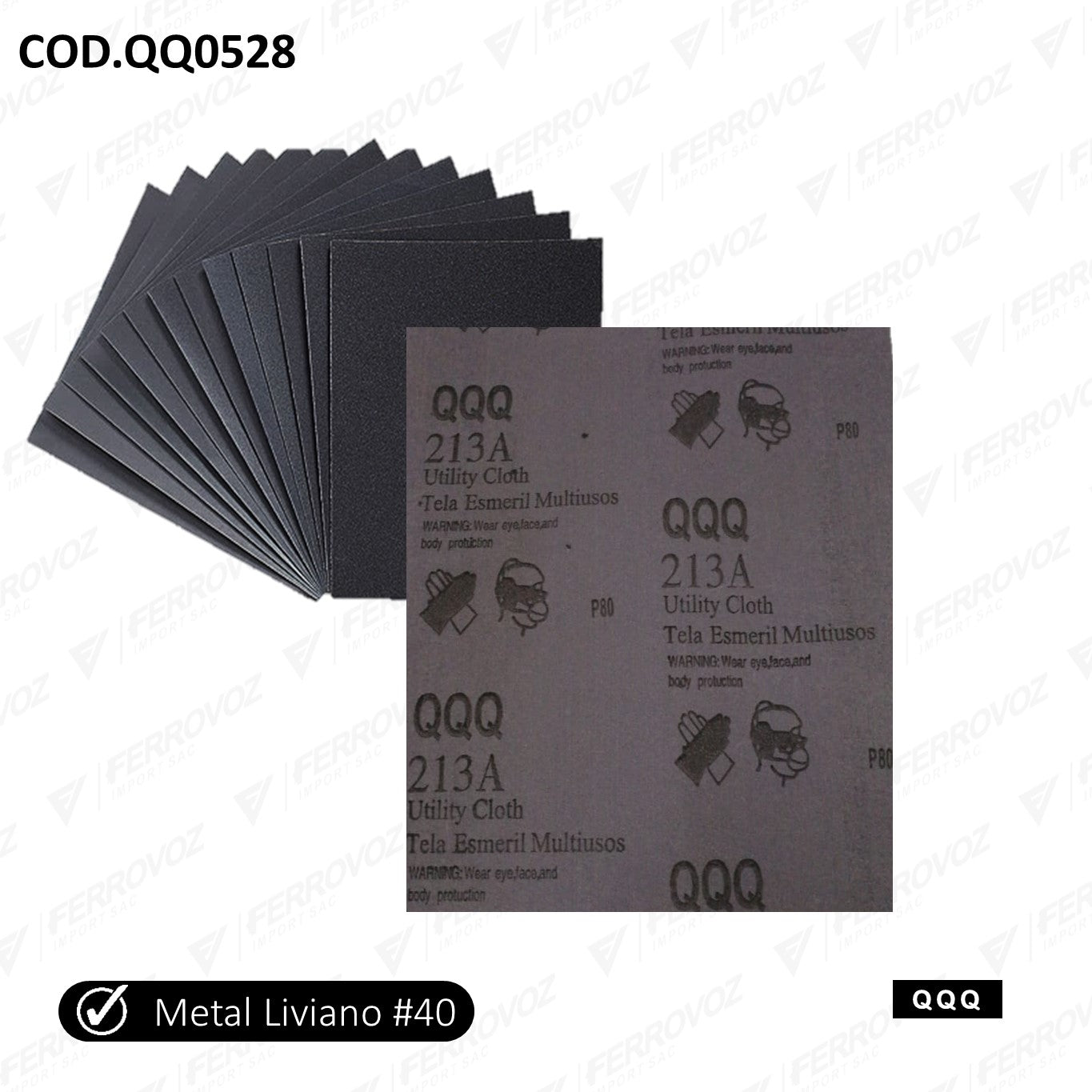 LIJA METAL # 40 USO LIVIANO ( x UND )