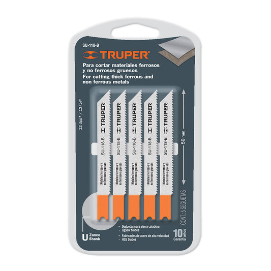 HOJA SIERRA CALADORA ZANCO 12 DPP "U" ( x und ) "TRUPER"
