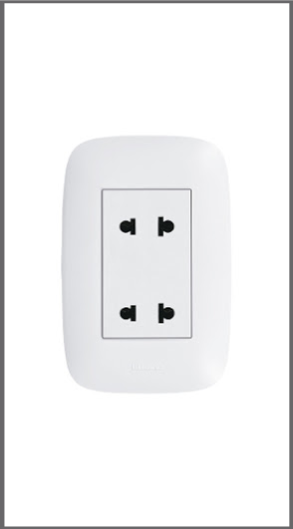 TOMACORRIENTE DOBLE P/ EMPOTRAR MODELO SENCIA ORIGINAL  "BTICINO"