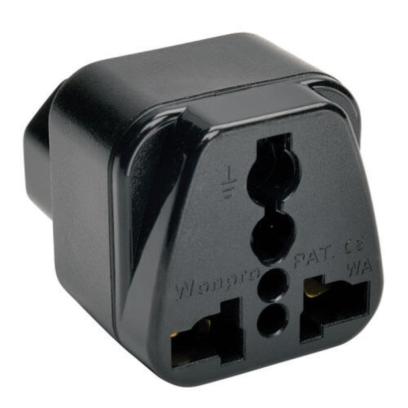 Adaptador de tomacorriente Tripp-Lite UNIPLUGINT, permite conexión a un IEC 320 C13.