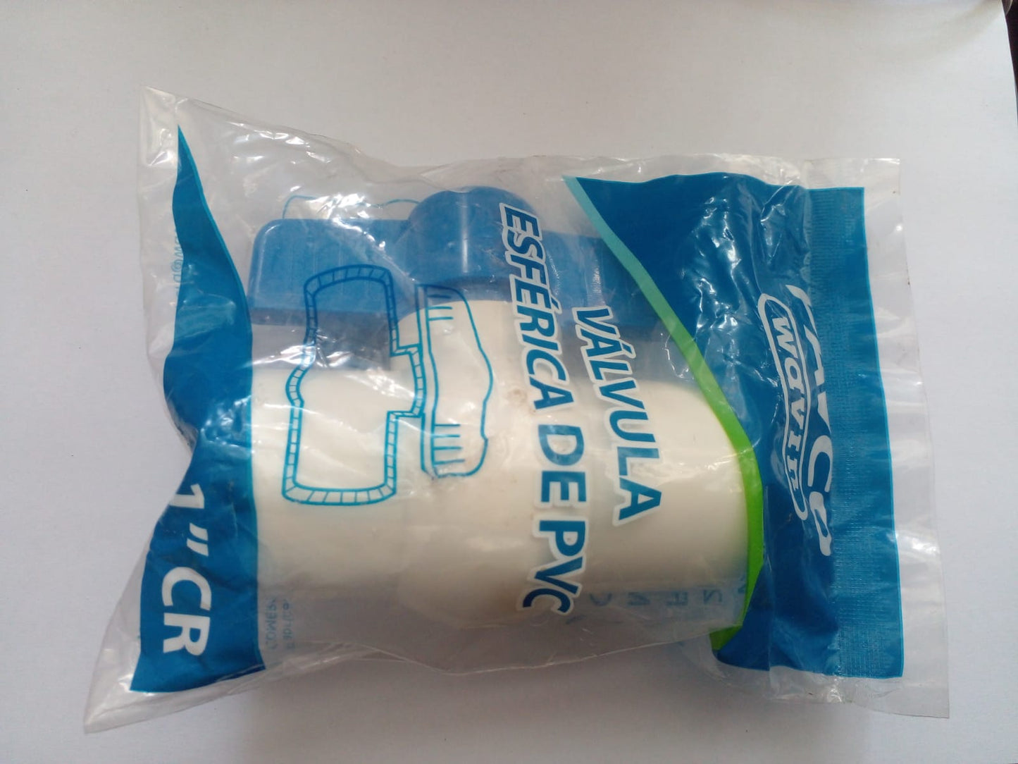 LLAVE PASO 1" PVC C/R AGUA "PAVCO"