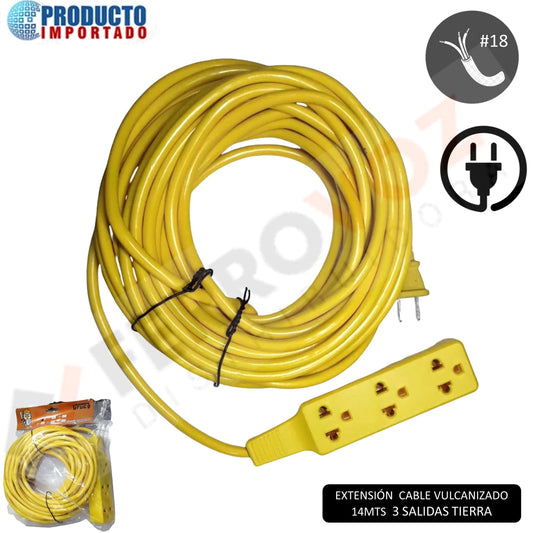 EXTENSION ELECTRICA AMARILLA 14M "PREMIUM"