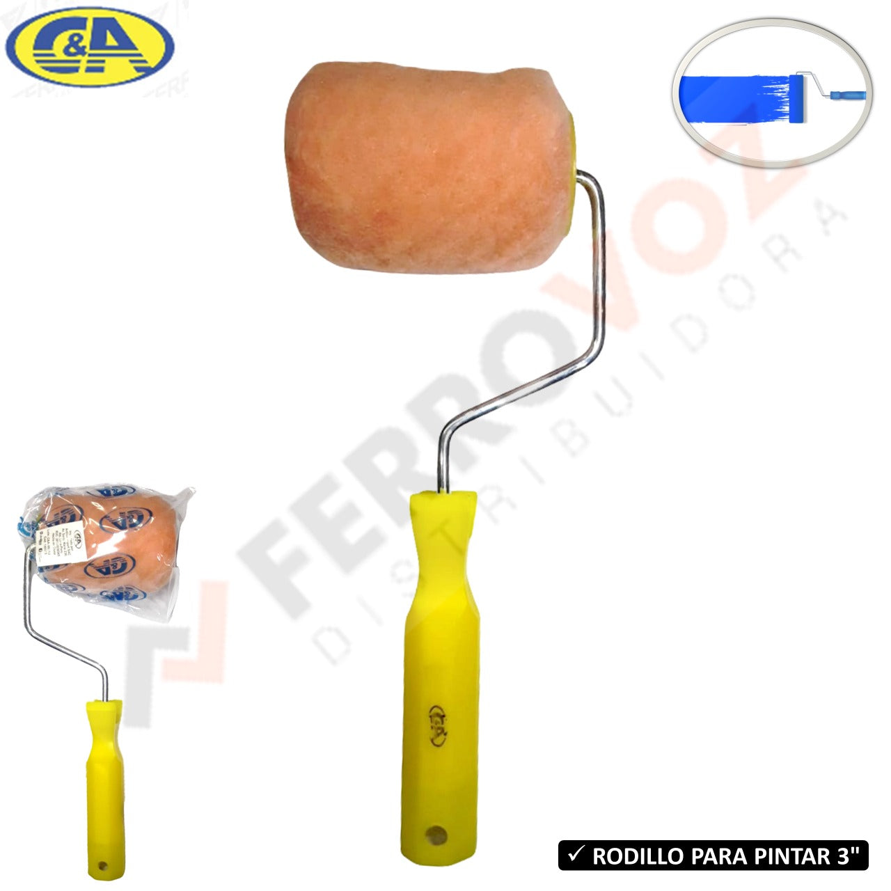 RODILLO PINTAR MELON 3" "C&A"