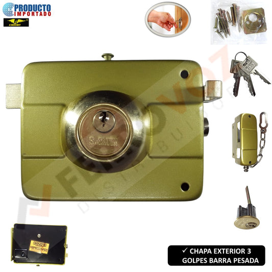 CHAPA EXTERIOR 3 GOLPES BARRA "WING'S"