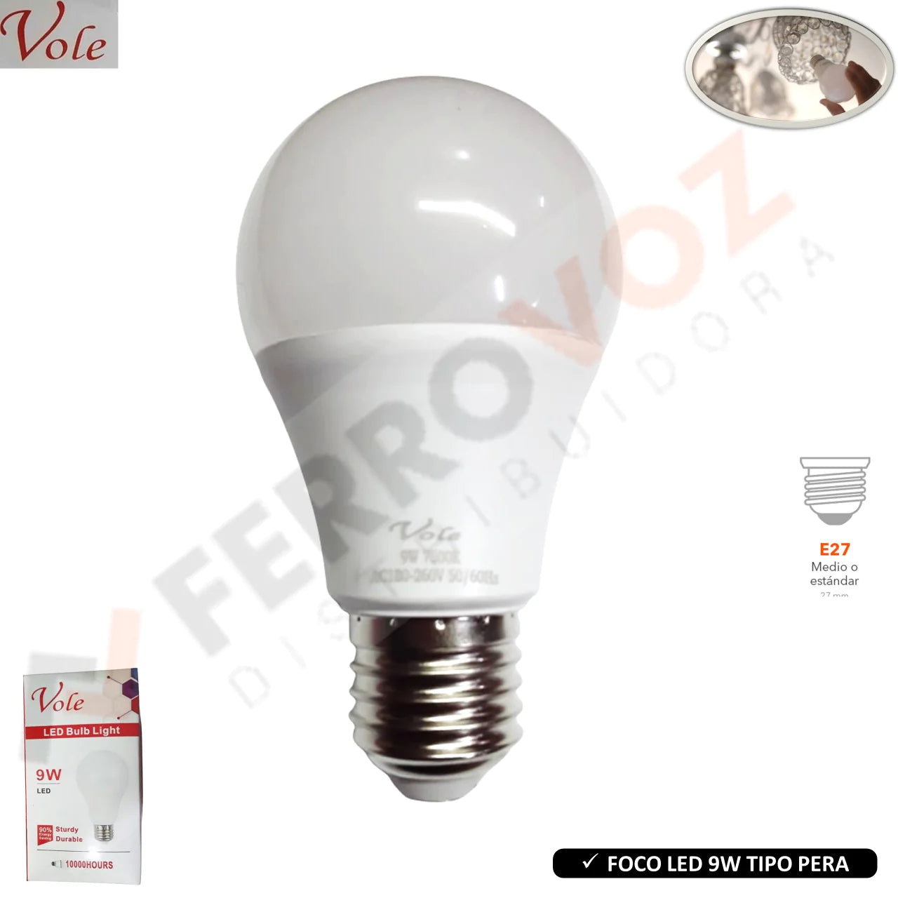 FOCO LED PERA 9W LUZ DIA PREMIUN