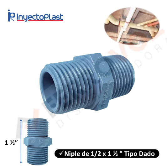 NIPLE DE 1/2 X 11/2 DADO INYECTOPLAST