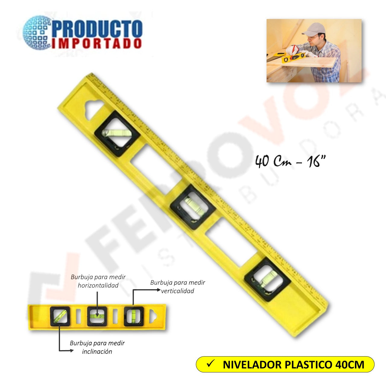 NIVEL PLASTICO 40CM/16"