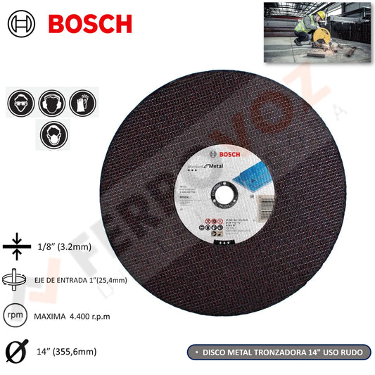 DISCO METAL TRONZADORA 14" USO RUDO "BOSCH"