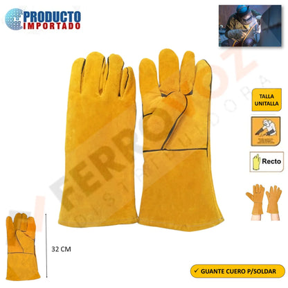 GUANTES SOLDADOR AMARILLO,ROJO