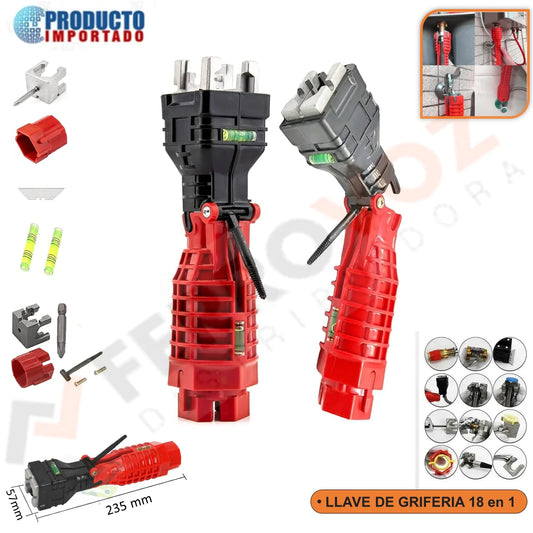 LLAVE DE GRIFERIA 18 EN 1 MULTIFUNCIONAL