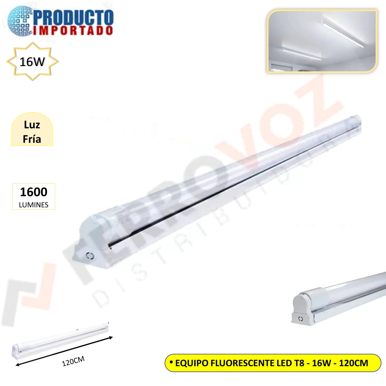 FLUORESCENTE LED T8 - 16W - 120CM "BROOK"
