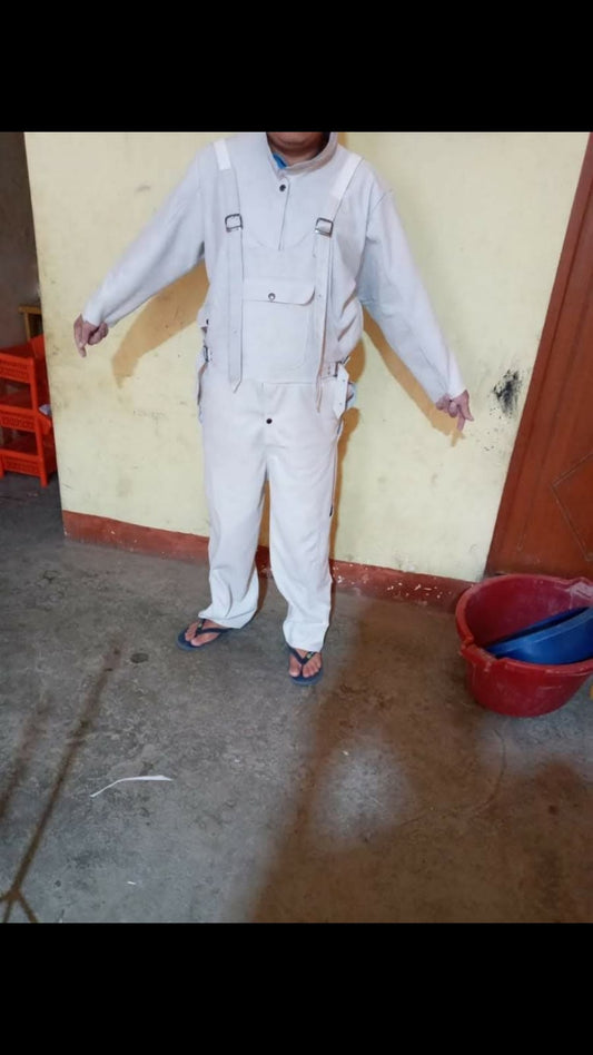 OVEROL CUERO BLANCO P/SOLD E:1.5MM XL