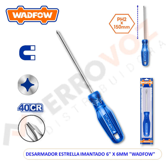 DESARMADOR ESTRELLA IMANTADO 6" X 6 mm. "WADFOW"