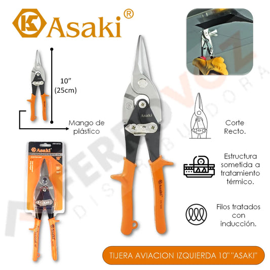 TIJERA AVIACION IZQUIERDA 10" "ASAKI"