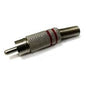 CONECTOR PLUG RCA ROJO MACHO METALICO P/ SOLDAR