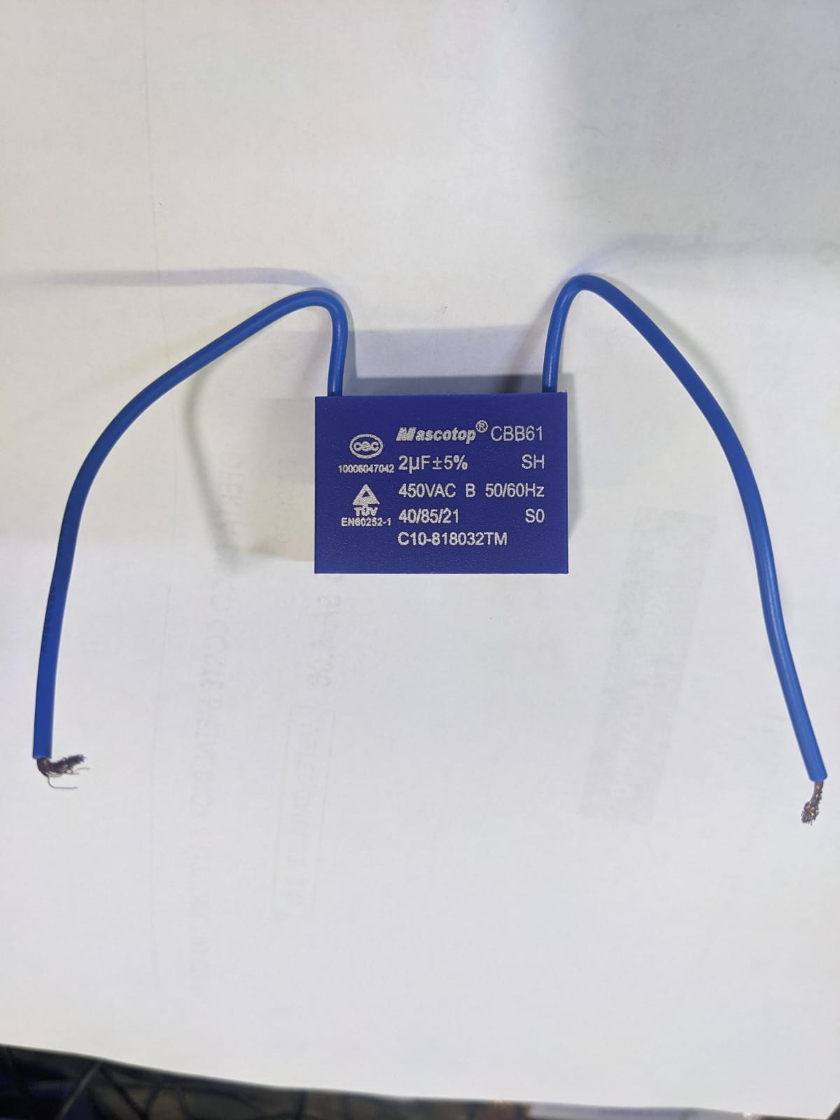 CAPACITOR DE VENTILADOR 2 UF HY88-A 450 VAC