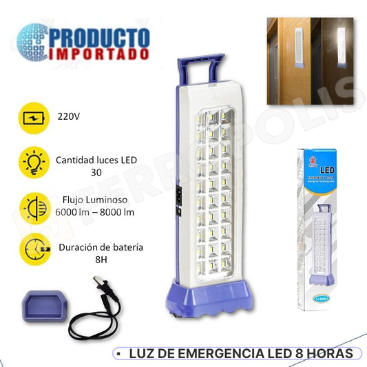 LUZ  EMERGENCIA LED 8 HORAS