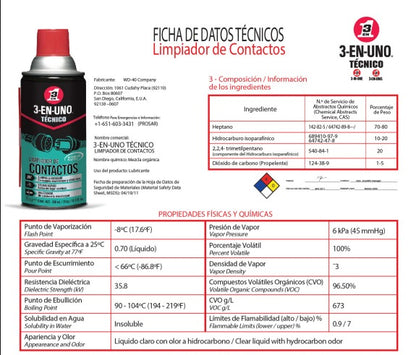LIMPIA CONTACTO 10.1 OZ ( 298ML) "3 EN 1"
