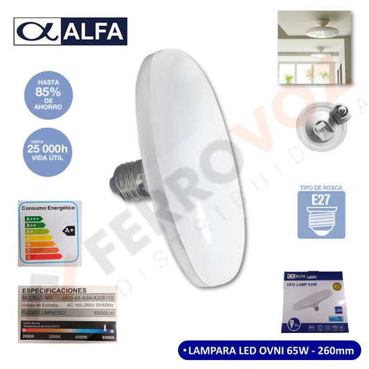LAMPARA LED OVNI 65W - 260MM "ALFA"