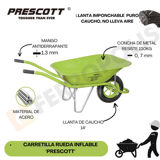 CARRETILLA RUEDA CAUCHO "PRESCOTT"