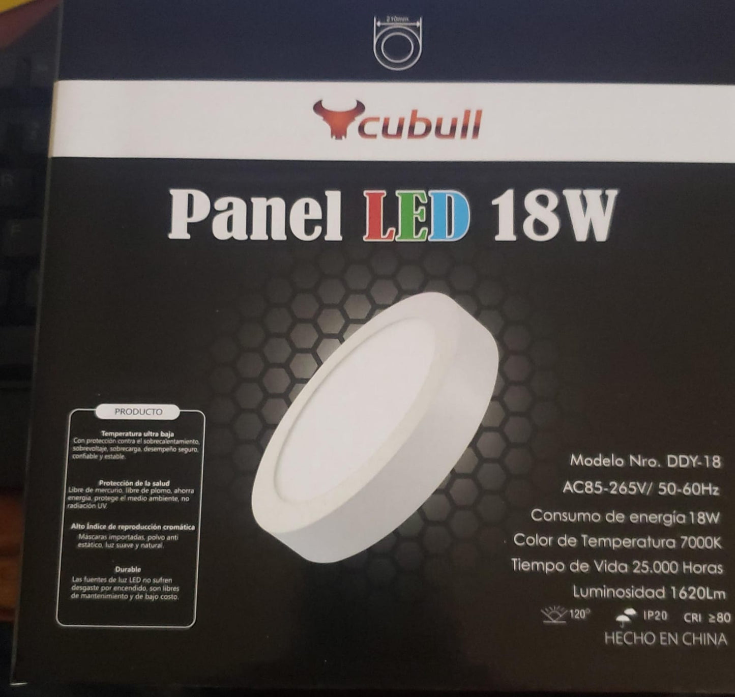PANEL LED VISIBLE REDONDO 18 W