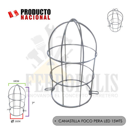CANASTILLA FOCO PERA LED 15WTS