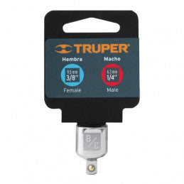 ADAPTADOR SOCKET HEMBRA 3/8" A MACHO 1/4" "TRUPER"