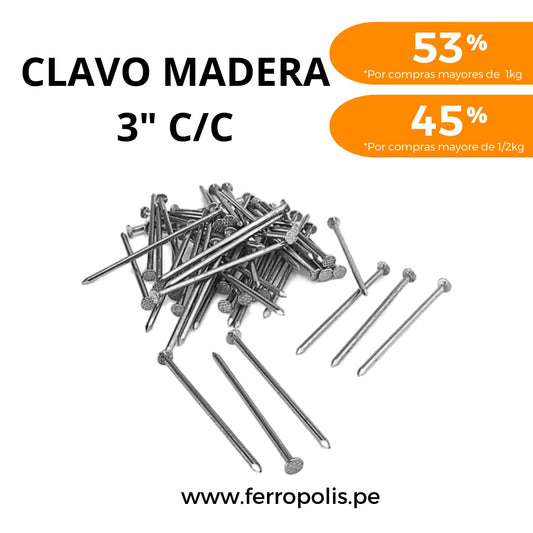 CLAVO MADERA 3" ( x 100 gr )