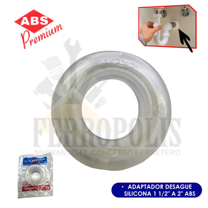 REDUCCION JEBE ADAPTADOR DESAGUE  SILICONA 2" A 1 1/2" "ABS"