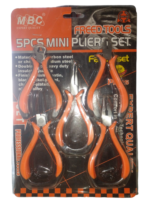 JUEGO MINI ALICATE 3 PINZAS ( 5 PIEZAS ) "MBC"
