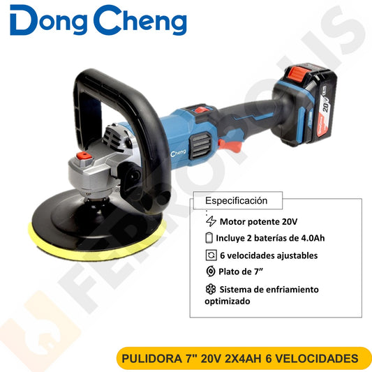 PULIDORA 7" 20V 2X4AH 6 VELOCIDADES DONGCHENG