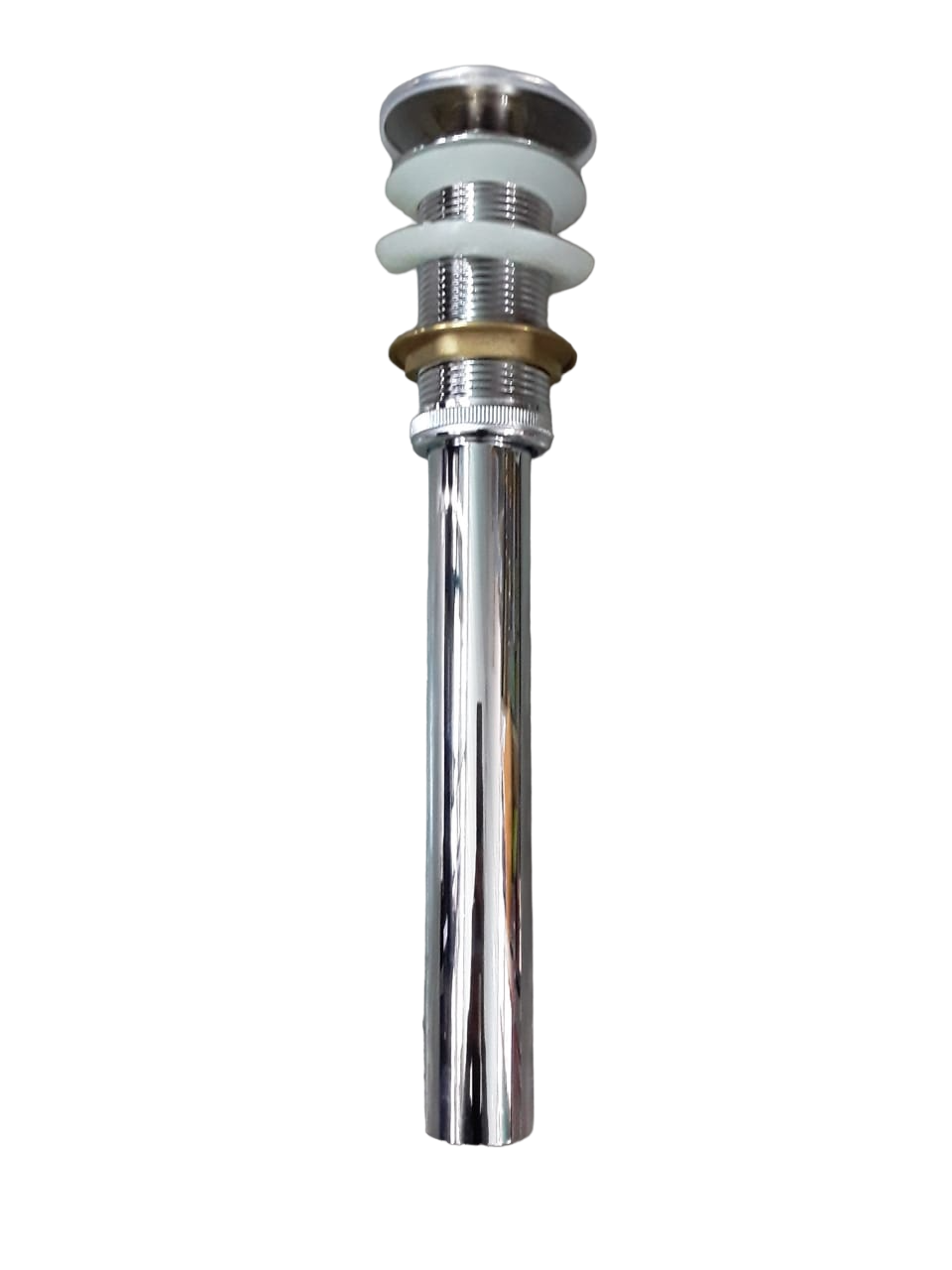 DESAGÜE CROMADO PUSH C/REBOSE 30 CM "AKANA"