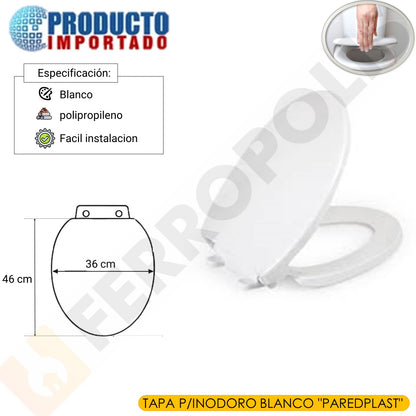 TAPA  P/INODORO BLANCO "PAREDPLAST"