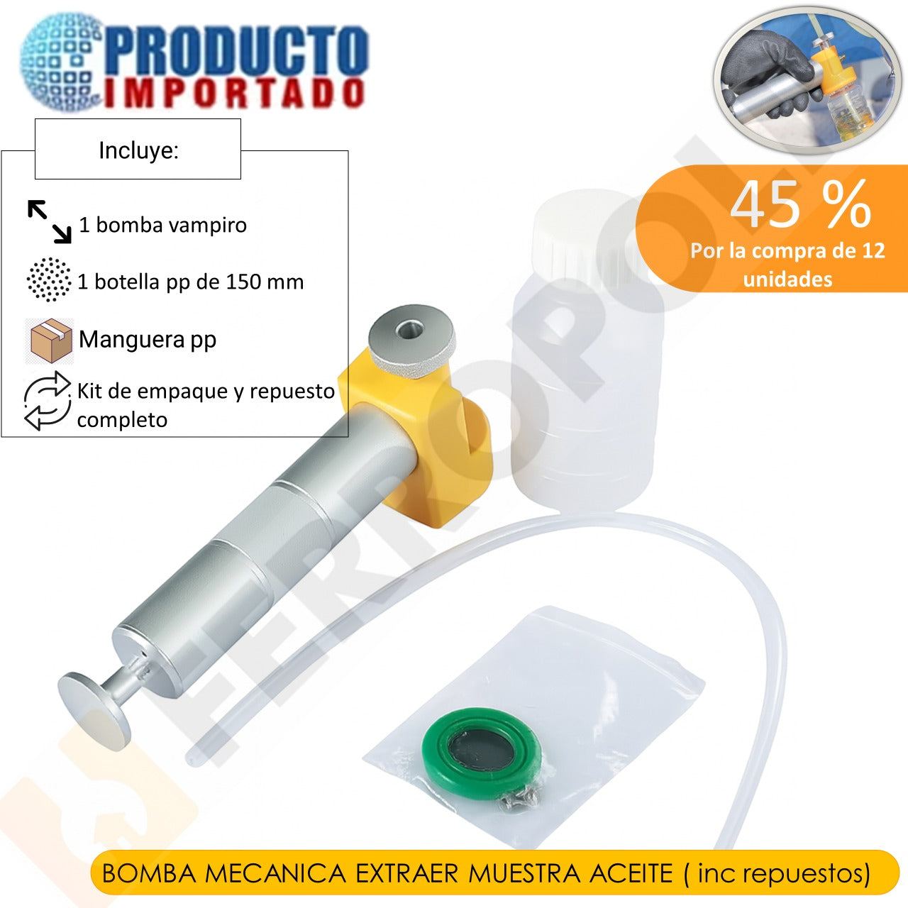 BOMBA MECANICA EXTRAER MUESTRA  ACEITE ( inc repuestos)