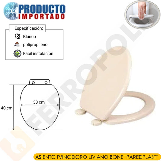 ASIENTO P/INODORO LIVIANO BONE "PAREDPLAST"