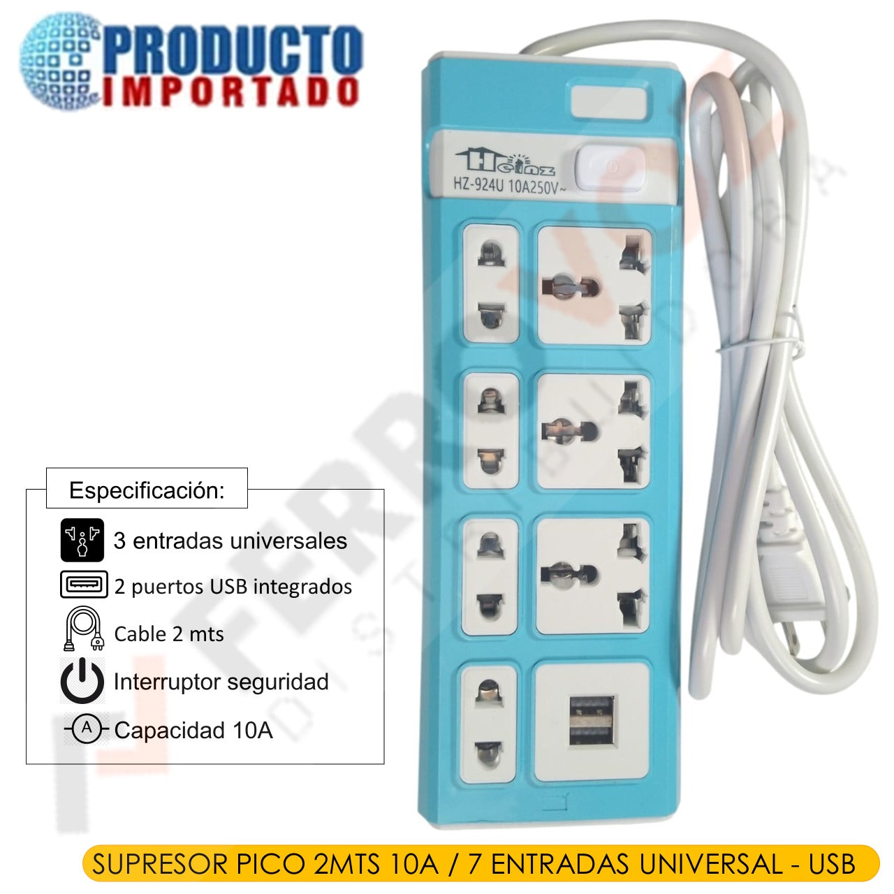 SUPRESOR PICO 10A / 5 ENTRADAS UNIVERSAL