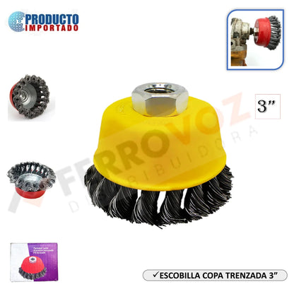 ESCOBILLA COPA TRENZADA 3"