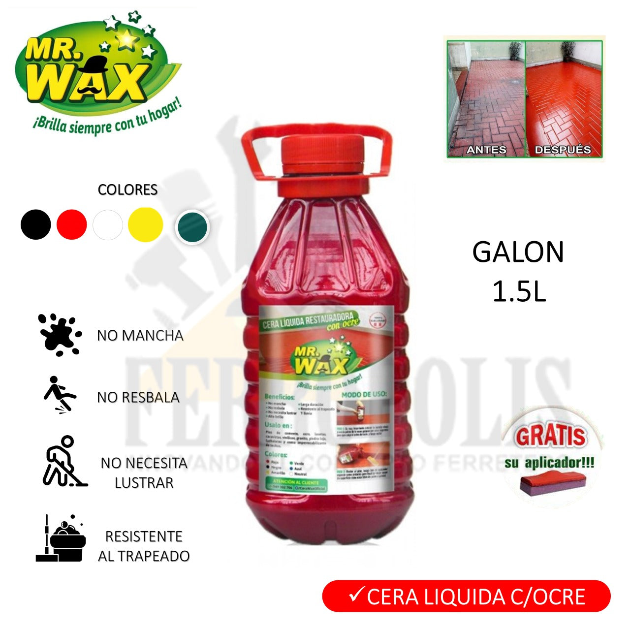CERA MR WAX OCRE VERDE 1.5L