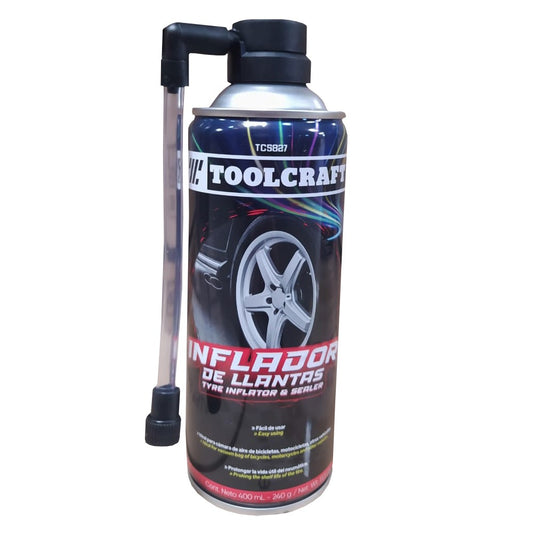 INFLADOR SELLA LLANTAS 400ML "TOOLCRAFT"